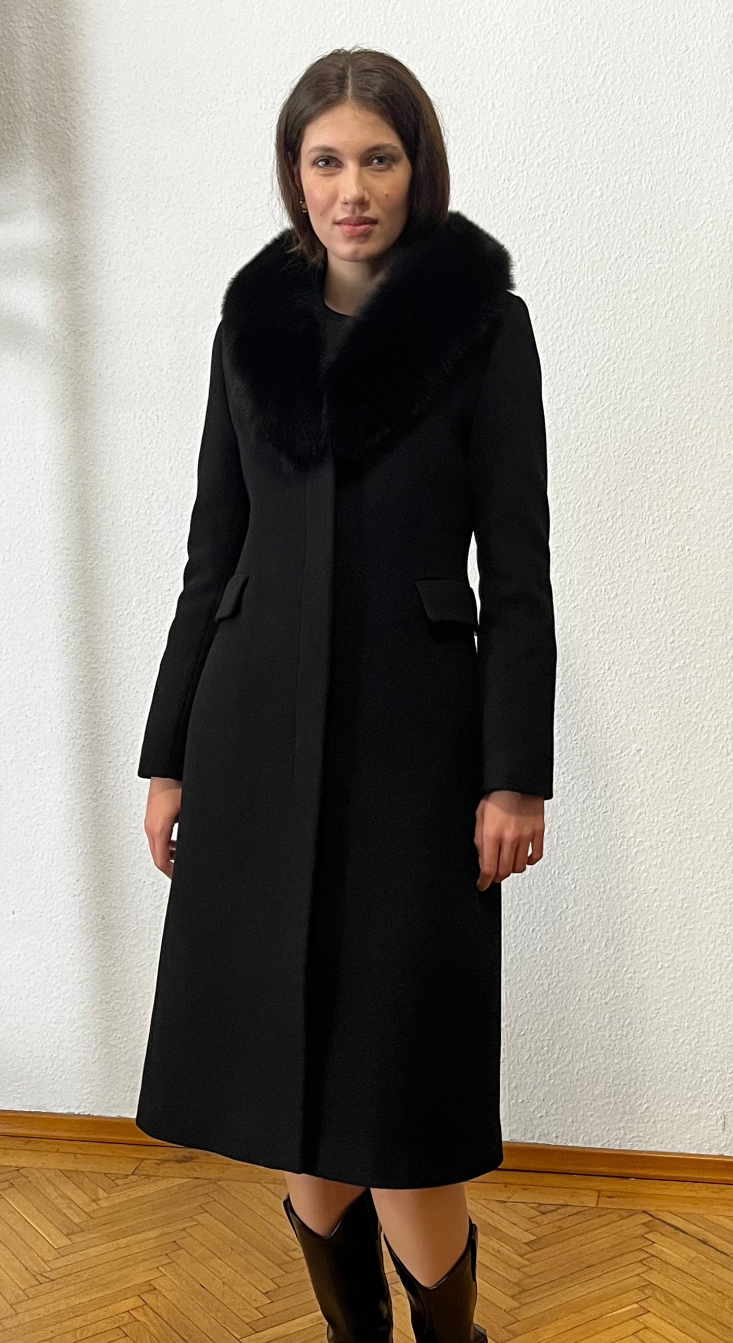 Palton din stofa de lana lung Art. 407